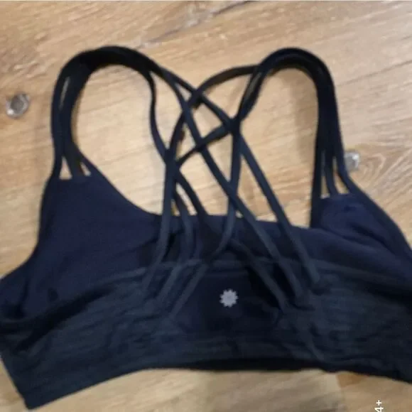Athleta Black Strappy Sports Bra with Geometric Back - Picture 4 of 8